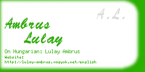 ambrus lulay business card